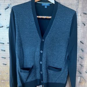 Banana Republic Black Merino button up sweater size Large